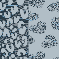 Leopard pattern, jaguar pattern, animal fur over heart