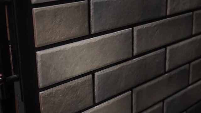 brick wall decoration. samples of materials for finishing the facade of a private house