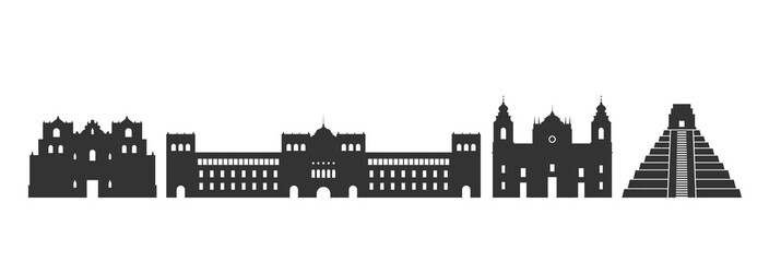 Obraz premium Guatemala logo. Isolated Guatemalan architecture on white background