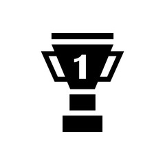 Vector image of isolated winner cup icons. Design a flat black winner's cup icon