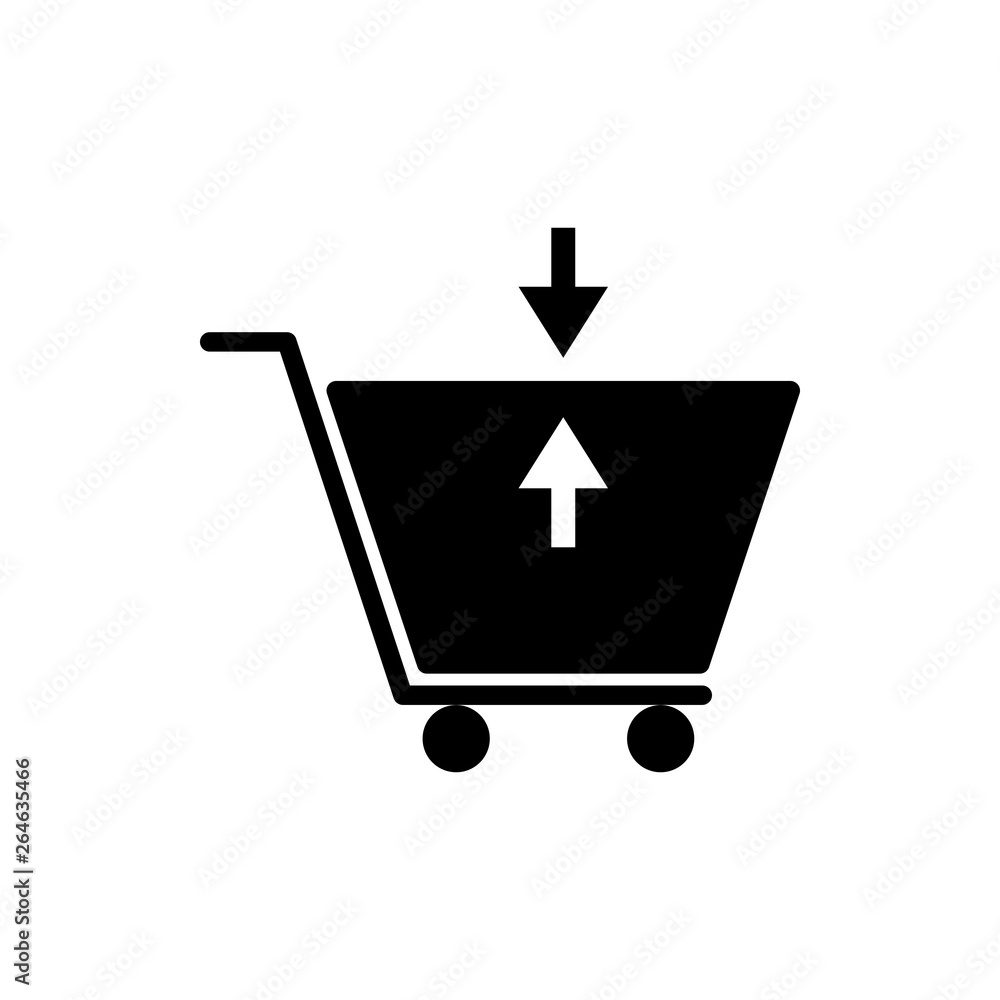 Poster vector image of a flat, isolated cart icon for shopping for goods. design a flat cart icon for shopp