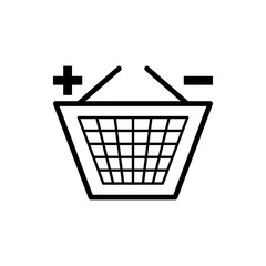 Vector image of a flat basket icon for shopping for goods. Design a flat shopping cart icon.