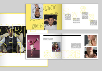 Yellow Portfolio Layout with Bold Typographic Elements
