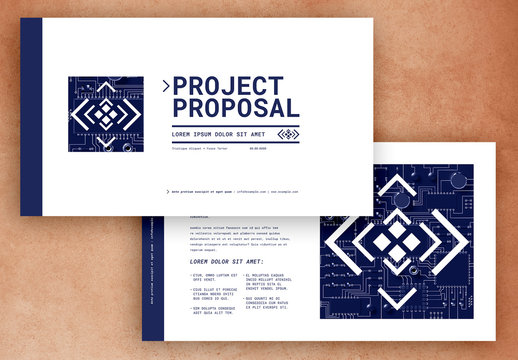 Minimalist Presentation Layout with Blue Accents