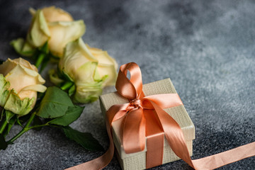 Floral card on concrete background