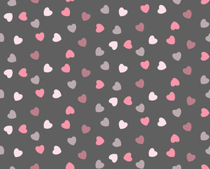 Pink hearts seamless girlish background. Suitble for prints, wrapping and backgrounds