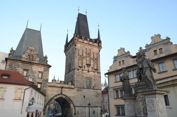 Lesser Quarter Side of the Charles Bridge in Prague
