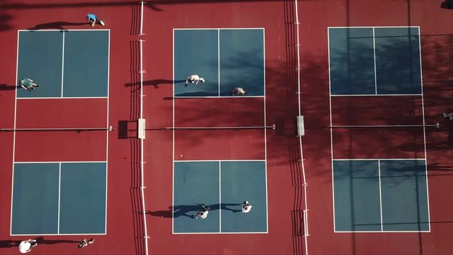 pickleball play from above