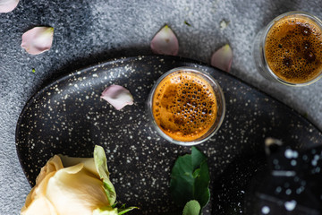 Floral card on concrete background