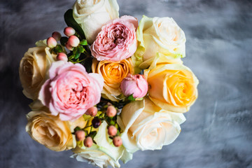 Floral card on concrete background