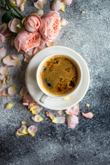 Floral card on concrete background