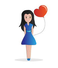 brunette with a red ball