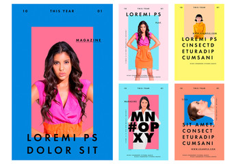 Event Poster Layouts with Bright Colors