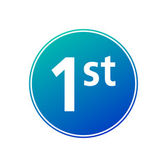 First place in circle. Business abstract circle logo. Vector illustration isolated on white background.