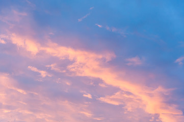 Naklejka na ściany i meble Romantic sunset - colorful clouds