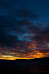 Fototapeta na wymiar Beautiful and stunning sunset near El Calafate, Patagonia, in Argentina.