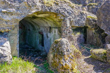 ruins of powder cellar near fortification battery in Liepaja, Latvia