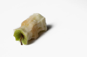 Green apple isolated on a white background.Apple peeling