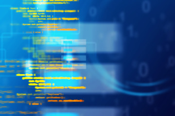 Lines of code and abstract digital interface