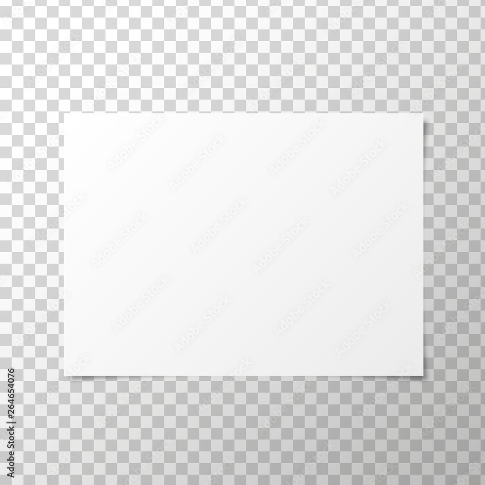 Poster vector a4 paper with shadows on transparent background. vector