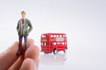Figure near a London Bus