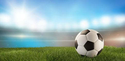 soccer ball background 3d-illustration © wetzkaz
