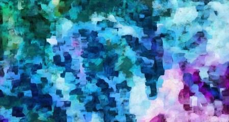 Abstraction painted in oil style. Colorful texture background. Multicolored wallpaper graphic design. Pattern for creating artwork and print. Crazy warm colors and cartoon effect. Fun psychedelic art.