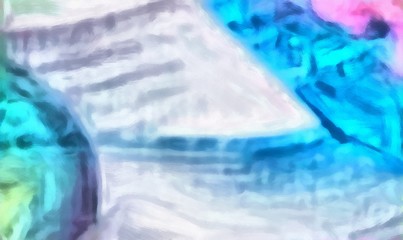 Abstraction painted in oil style. Colorful texture background. Multicolored wallpaper graphic design. Pattern for creating artwork and print. Crazy warm colors and cartoon effect. Fun psychedelic art.