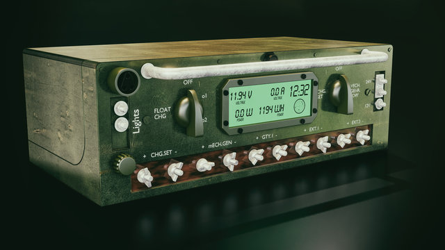 Military power distribution panel 3d illustration