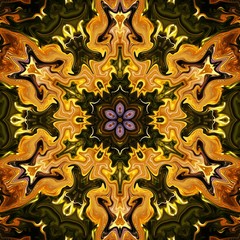 Abstrait or. Art de luxe fractal. Peinture graphique oeuvre dorée en imitation d& 39 huile. Stocker. Texture arabe riche numérique. Décoration murale. Contemporain dans un style moderne.