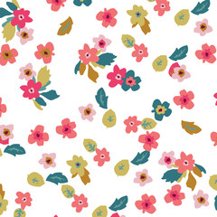 Fashionable pattern in small flowers. Floral background for textiles.