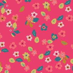 Fashionable pattern in small flowers. Floral background for textiles.