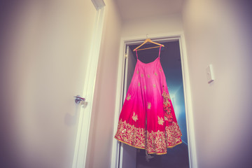 Indian bride's pink wedding dress