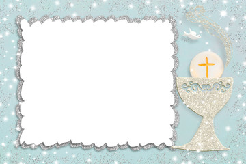 First holy communion invitation card.