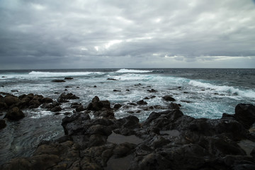 view from the wild coast to the raging ocean
