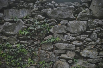Cobblestone walls somewhere in italy