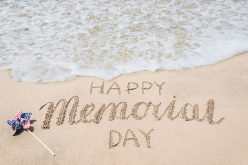 Memorial day background on the beach near ocean