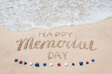 Memorial day background on the beach near ocean