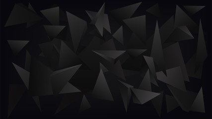 Black abstract background with triangles, geometric background