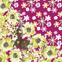 Fashionable pattern in small flowers. Floral background for textiles.