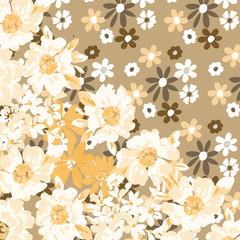 Fashionable pattern in small flowers. Floral background for textiles.