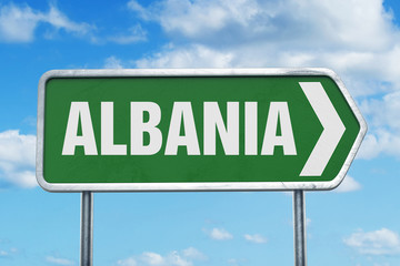 Albania Road Sign