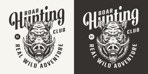 Monochrome hunting club logotype