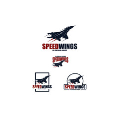 speed wings logo set