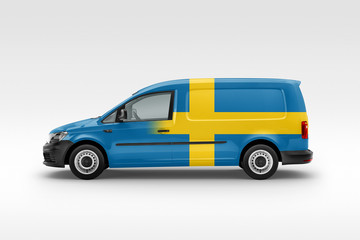 Sweden Flag on Side of Van