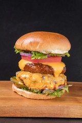 ハンバーガー　American fast food hamburger