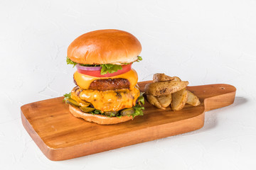 ハンバーガー　American fast food hamburger