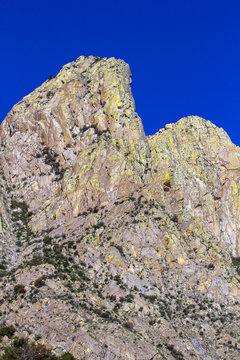 Closeup of colorful peaks at Organ Mountains-Desert Peaks National Monument in New Mexico