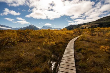 Papier peint photo  A Wooden walkway in Glenorchy, New Zealand  © Acres