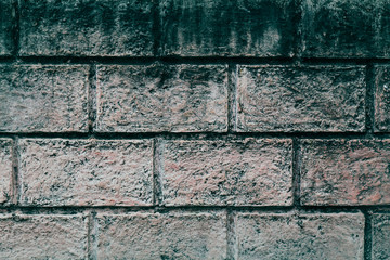 Old brick wall. Horizontal wide brick wall background. Vintage house